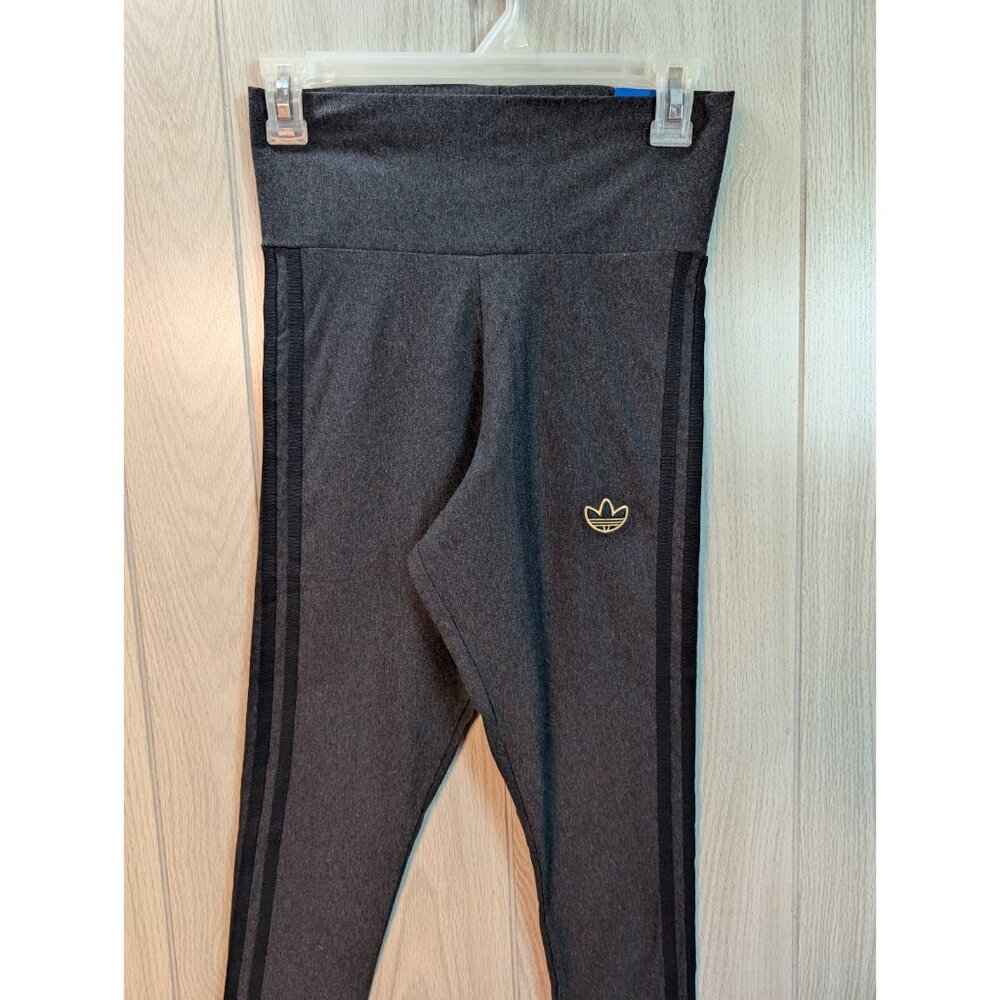 NEW ADIDAS ORIGINALS WOMEN'S TREFOIL TIGHTS ~ SIZE Small  #FM3287 BLACK - Picture 2 of 11